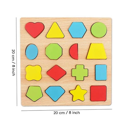 Wooden Educational Puzzle Board for Kids – ABC, Urdu Haroof, Math & Shapes Learning Toy