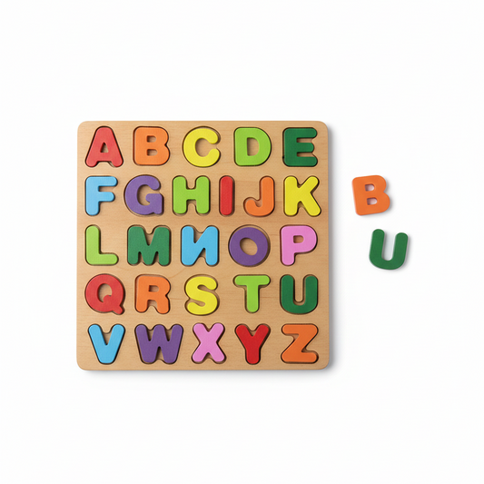 Wooden Educational Puzzle Board for Kids – ABC, Urdu Haroof, Math & Shapes Learning Toy
