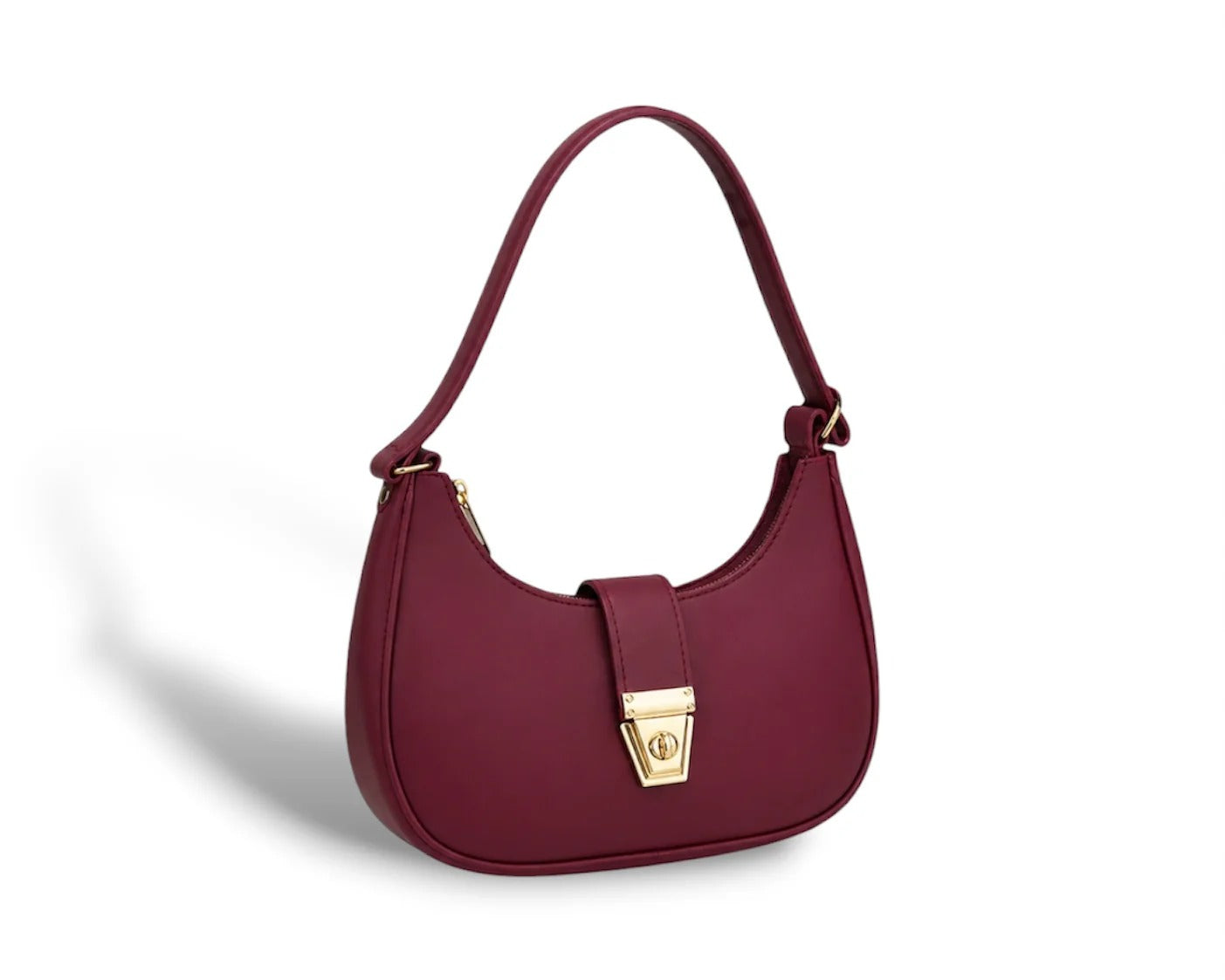 Elegant Vegan Leather Crescent Shoulder Bag