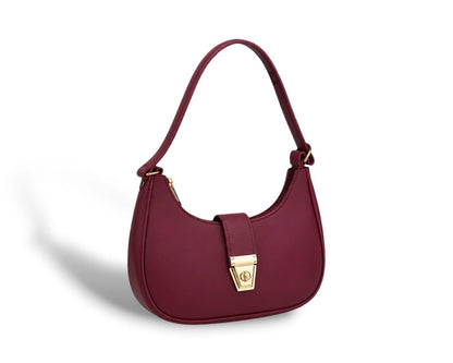 Elegant Vegan Leather Crescent Shoulder Bag