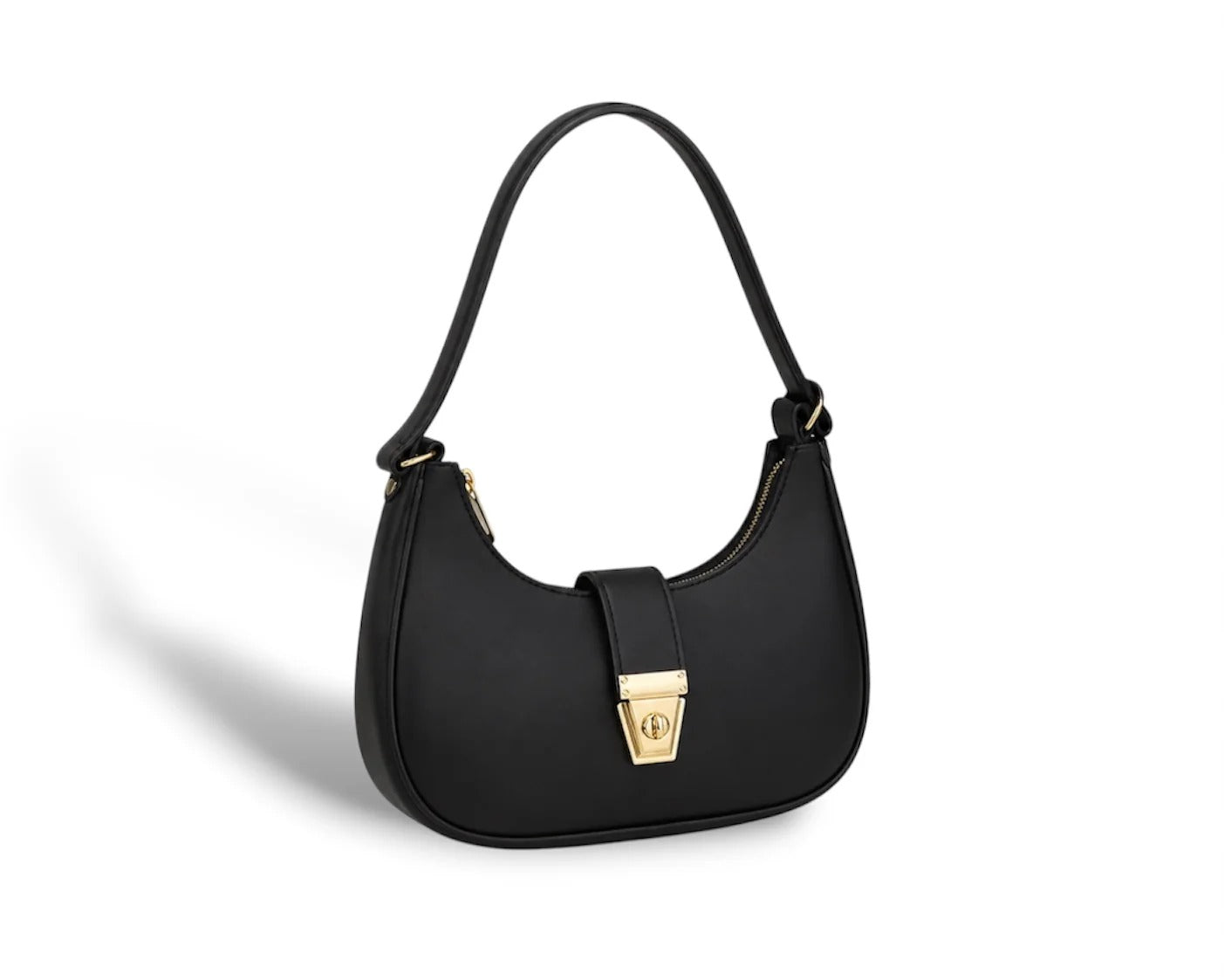 Elegant Vegan Leather Crescent Shoulder Bag