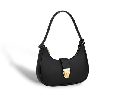 Elegant Vegan Leather Crescent Shoulder Bag