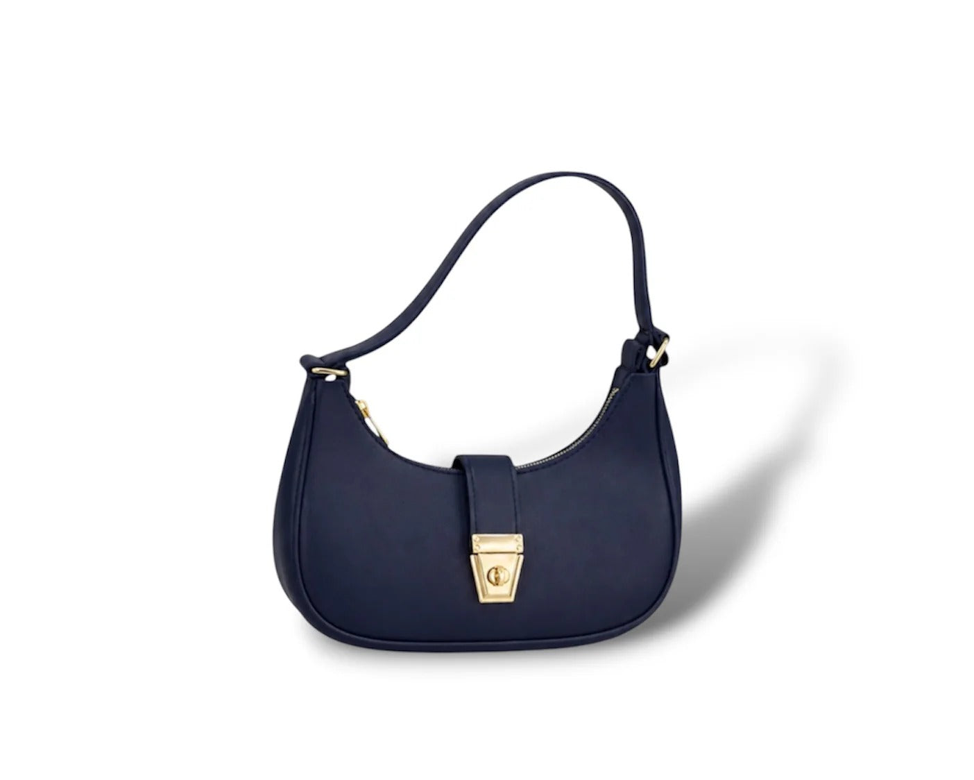 Elegant Vegan Leather Crescent Shoulder Bag