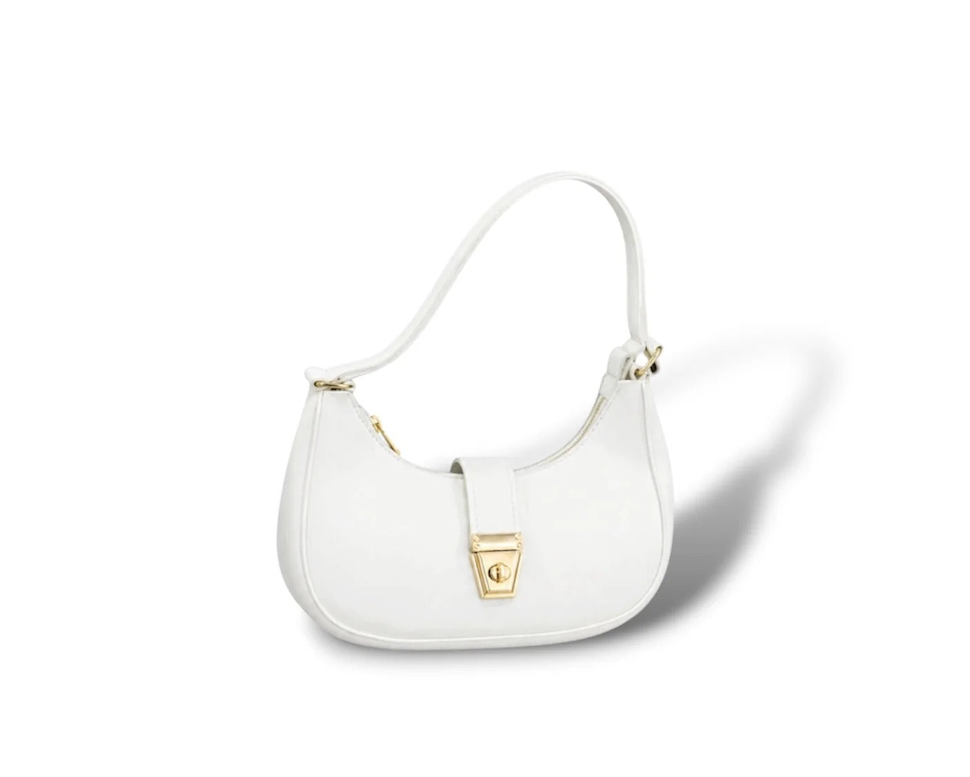 Elegant Vegan Leather Crescent Shoulder Bag
