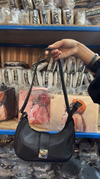 Elegant Vegan Leather Crescent Shoulder Bag